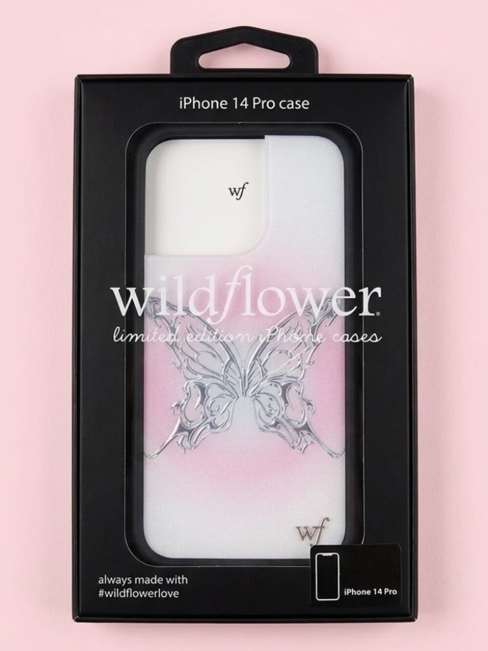 [BOGO] NWT Wildflower Silver Butterfly Aura iPhone 14 Pro Case